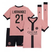 Camisa de Futebol Paris Saint-Germain Lucas Hernandez #21 Equipamento Alternativo Infantil 2024-25 Manga Curta (+ Calças curtas)